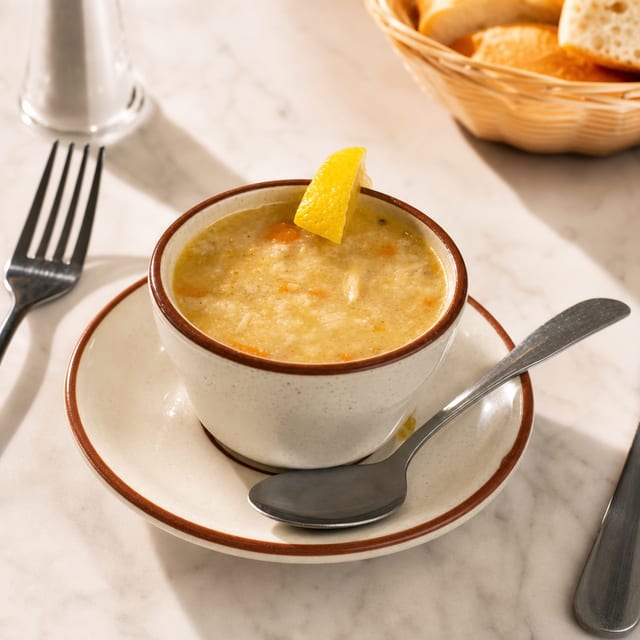 Chicken Lemon Rice Soup.